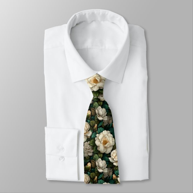 Edgy Dad Gifts Gardenias Tie (Tied)