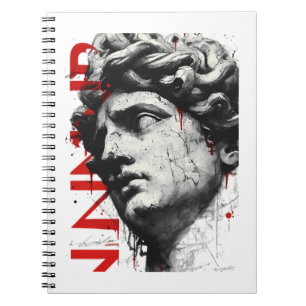 Edgy David Bust Modern Street Art Notebook