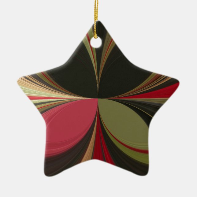 Edgy Earth Kaleidoscope Art Print Ceramic Tree Decoration (Front)