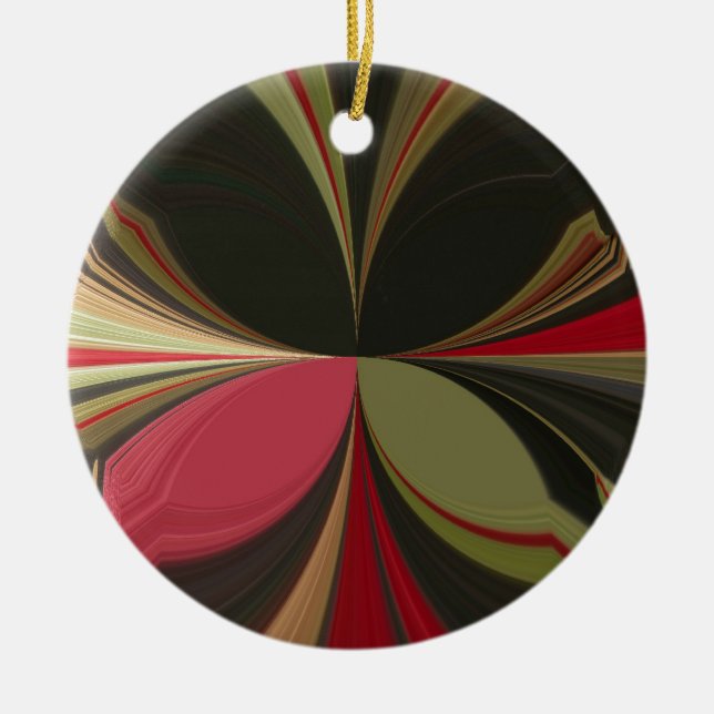 Edgy Earth Kaleidoscope Art Print Ceramic Tree Decoration (Front)