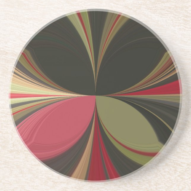 Edgy Earth Kaleidoscope Art Print Coaster (Front)