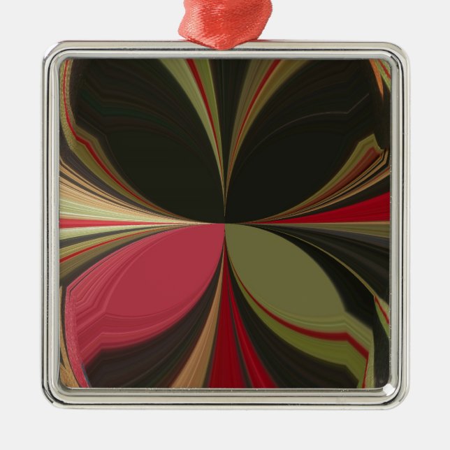 Edgy Earth Kaleidoscope Art Print Metal Tree Decoration (Front)