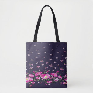 Edgy Elegance with the Floral Black Tote