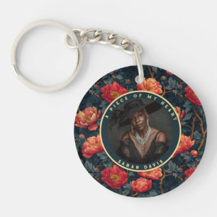 Edgy Father'S Day Gifts Floral Peonies Key Ring