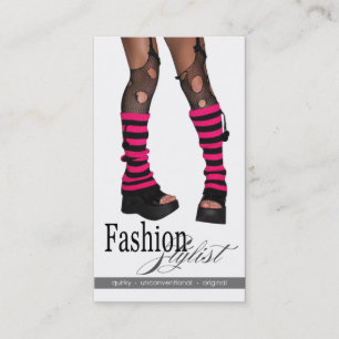 Edgy Funky Fashion Stylist Costume Design fuschia Business Card