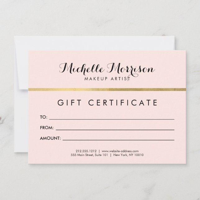 Edgy Geometric Faux Gold Foil and Pink Gift Card (Front)