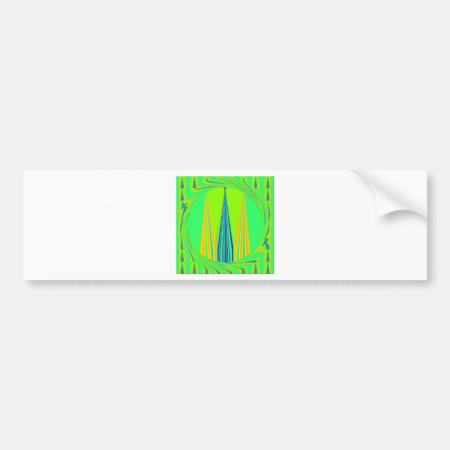Edgy Geometrical Neon Design Bumper Sticker (Front)