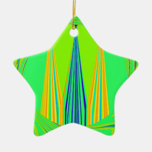 Edgy Geometrical Neon Design Ceramic Tree Decoration