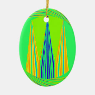 Edgy Geometrical Neon Design Ceramic Tree Decoration