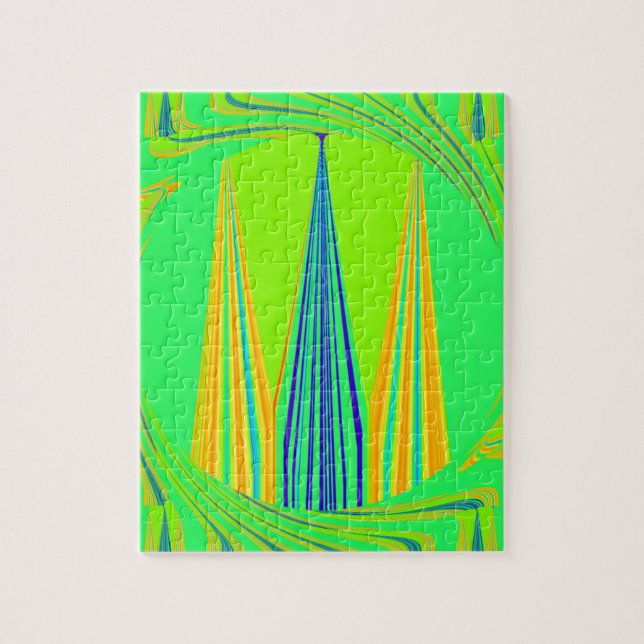 Edgy Geometrical Neon Design Jigsaw Puzzle (Vertical)