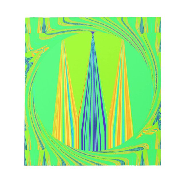 Edgy Geometrical Neon Design Notepad (Front)