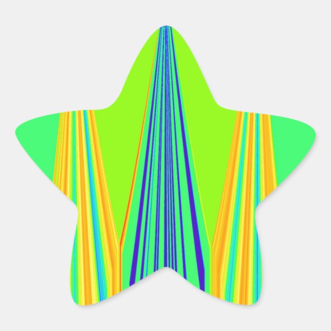 Edgy Geometrical Neon Design Star Sticker (Front)