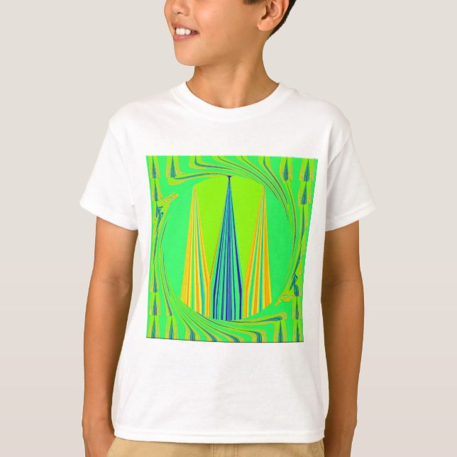 Edgy Geometrical Neon Design T-Shirt (Front)