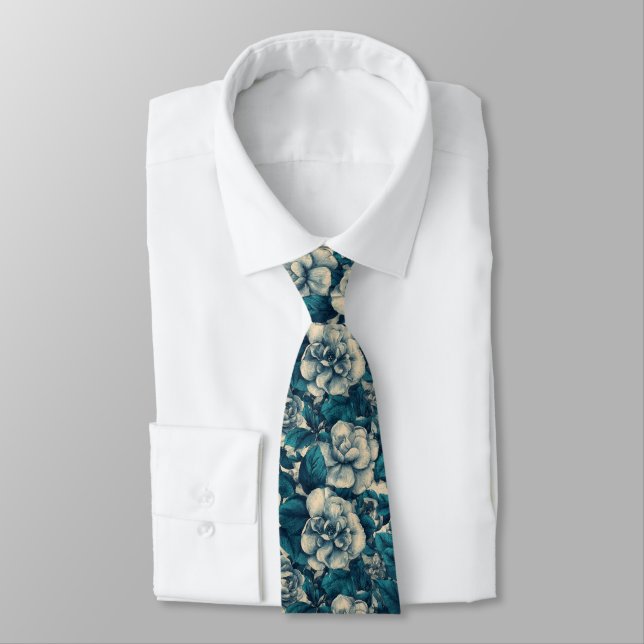 Edgy Gift  For Boyfriend Gardenias Flower Tie (Tied)