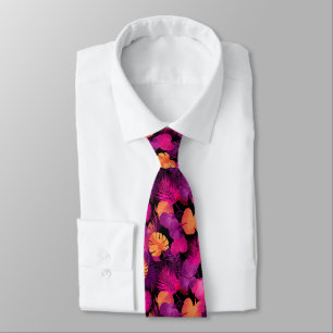 Edgy Gifts For Dad Tropical Flower This patterned Tie