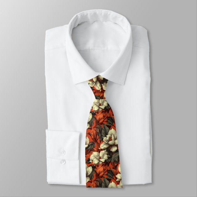 Edgy Gifts For Men Gardenias Flower Tie (Tied)
