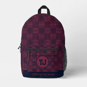 Edgy Girly Monogrammed Girls Backpack