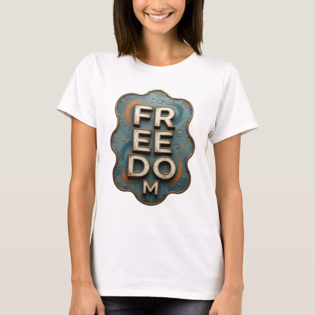 Edgy Gold FREEDOM Graphic Tee (Front)