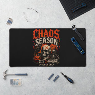 Edgy Gothic Chaos Season Skull Halloween Desk Mat