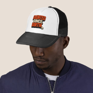 Edgy Gothic Haunted Since Birth ADHD Skull Trucker Hat