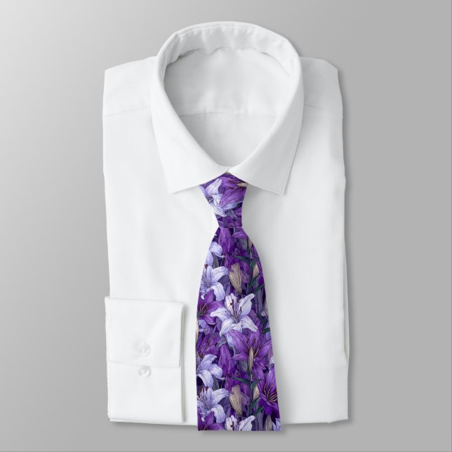 Edgy Graduation Gifts For Him Lilies Floral Tie (Tied)