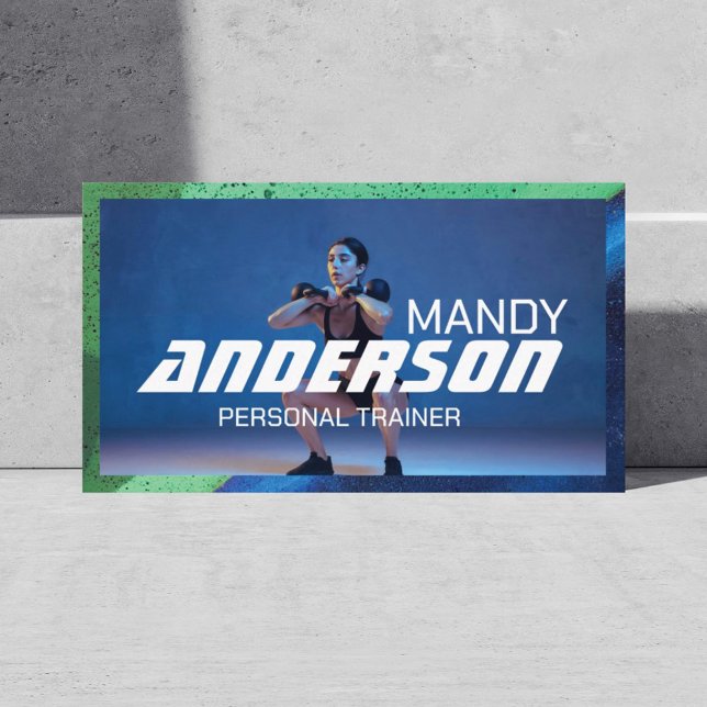 Edgy Graffiti Grunge Fitness Personal Trainer Business Card (Creator Uploaded)