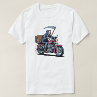 Edgy Grim Reaper Motorcycle Rider T-Shirt