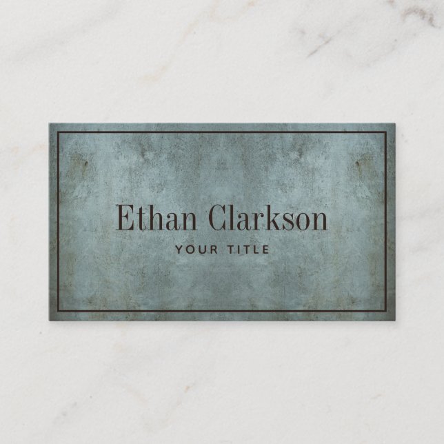 Edgy Grunge Blue Grey Texture Business Card (Front)
