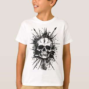 Edgy Grunge Skull with Spiked Features T-Shirt