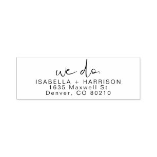 Edgy Modern Minimal We Do Wedding Return Address Self-inking Stamp