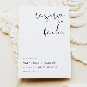 Edgy Modern Minimalist Spanish Save the Date Invitation