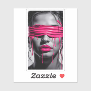 Edgy Modern Pop Art Dripping Pink Paint Blindfold