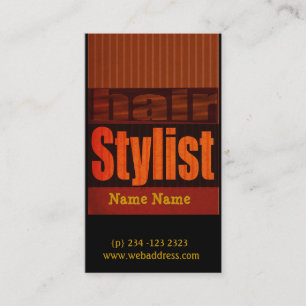 Edgy Modern Typography Salons  Hair stylist Appointment Card