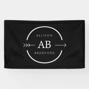 Edgy Monogram Arrow Circle Logo Banner