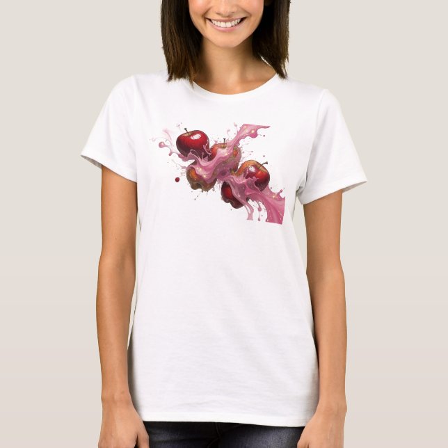 Edgy Pink Abstract Apple Custom Shirt (Front)