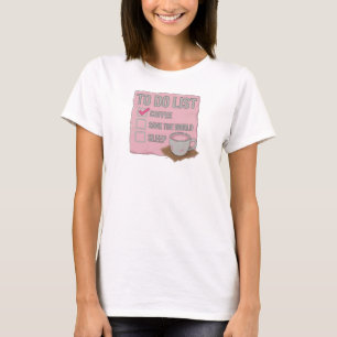 Edgy Pink COFFEE FIRST SAVE WORLD Style Statement T-Shirt