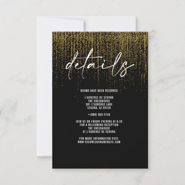 Edgy QR Gold Glitter Details Card (Front)