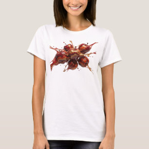 Edgy Red Abstract Apple Designer Graphic T-Shirt