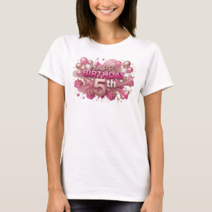 Edgy Red HAPPY BIRTHDAY 5TH Tee
