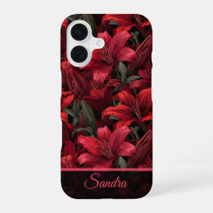Edgy Retirement Gift Lilies Custom iPhone 16 Case