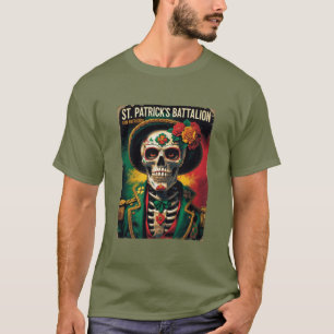 Edgy Saint Patricks Battalion Celtic Skull Design T-Shirt