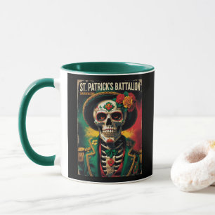 Edgy Saint Patricks Battalion Celtic Skull Mug