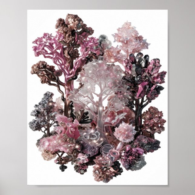 Edgy Silver ABSTRACT ART Artistic Motif Poster (Front)