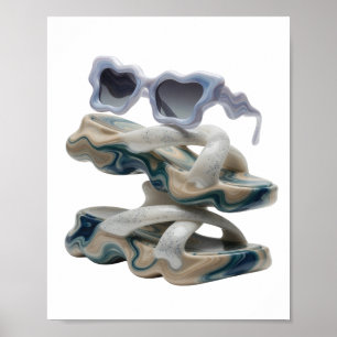 Edgy Silver ABSTRACT ART Fashion Print