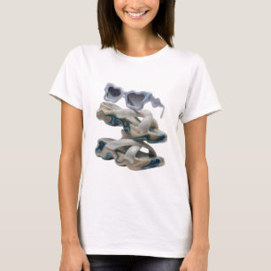 Edgy Silver ABSTRACT ART Fashion Print T-Shirt