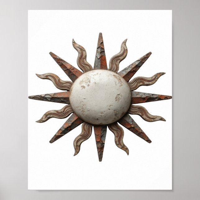 Edgy Silver ABSTRACT ART Statement Design Poster (Front)