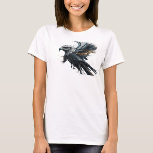 Edgy Silver Abstract Eagle Art Design T-Shirt