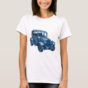 Edgy Silver BLUE COIN CAR Modern Design T-Shirt