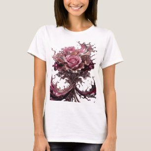 Edgy Silver CHOCOLATE ROSE Wearable Art T-Shirt