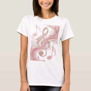 Edgy Silver MUSIC IN THE AIR Quote Design T-Shirt